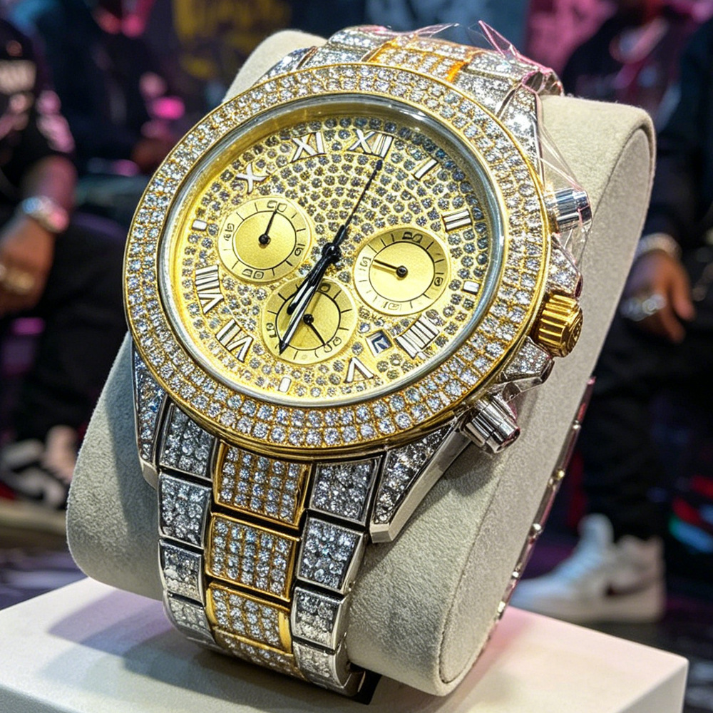Luxury Watch Brands Logo - ساعة كوارتز رجالية فاخرة مرصعة بالألماس