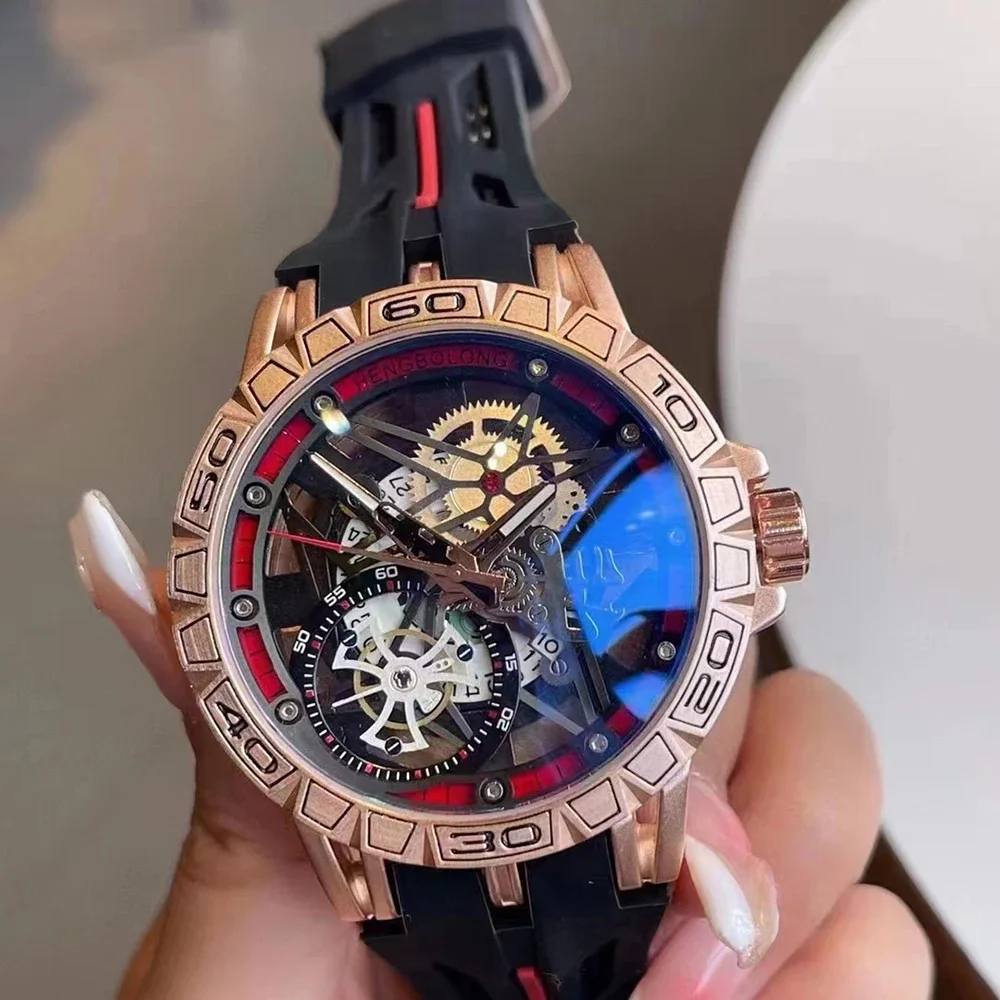 Luxury Watch Rubber Strap - ساعات كوارتز ثلاثية الأبعاد للرجال فاخرة