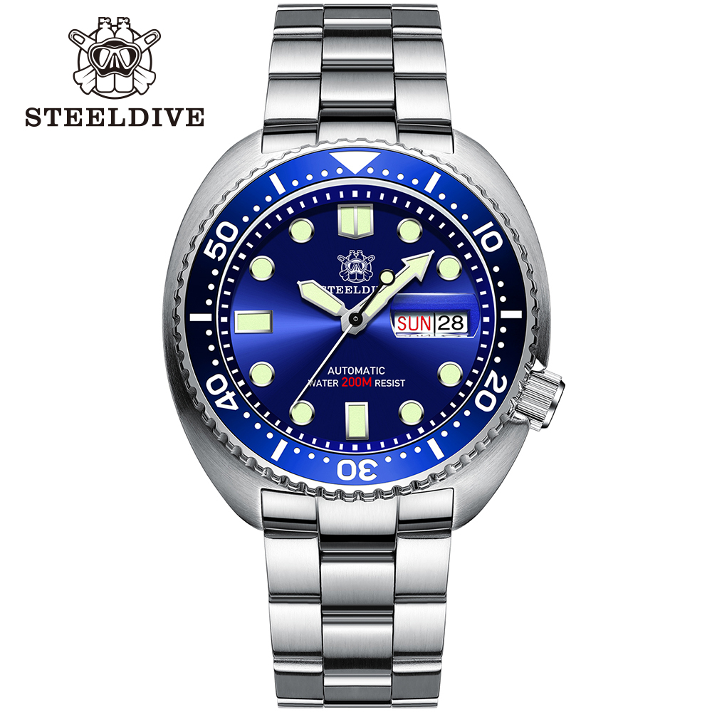 Bronze Case Watch - ساعة STEELDIVE ماركة SD1972 45 ملم