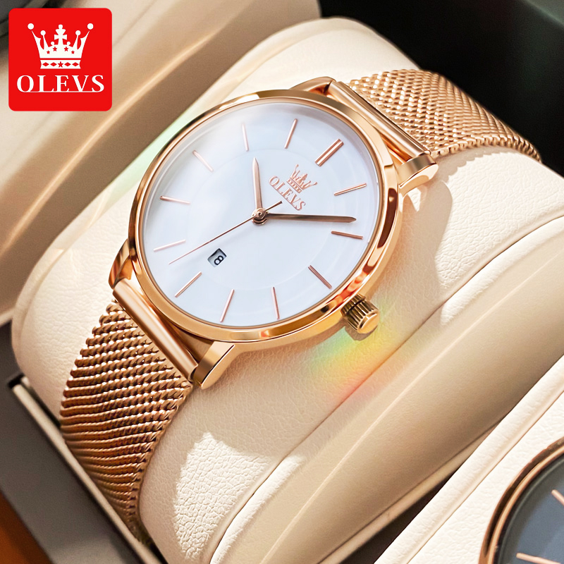 Luxury Watch Travel Case - OLEVS ساعات للنساء كوارتز مقاوم للماء