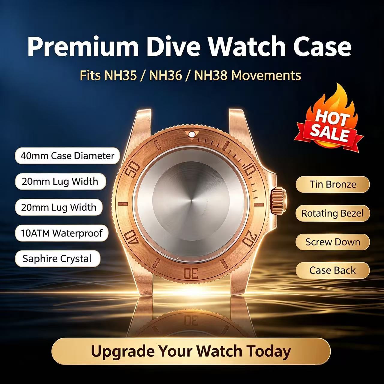Bronze Case Watch - علبة ساعة غوص من البرونز القصديري