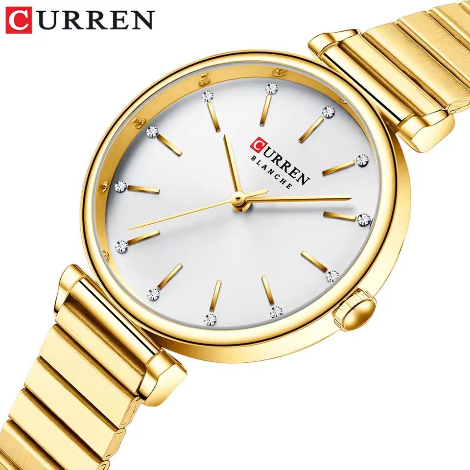 Luxury Watch Apple - ساعة كوارتز نسائية أنيقة CURREN 9081،
