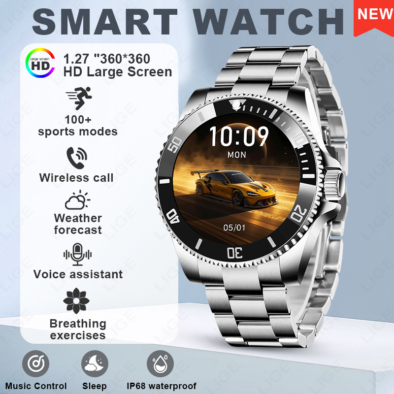 Luxury Watch Hd - ساعة ذكية LIGE فاخرة من الفولاذ