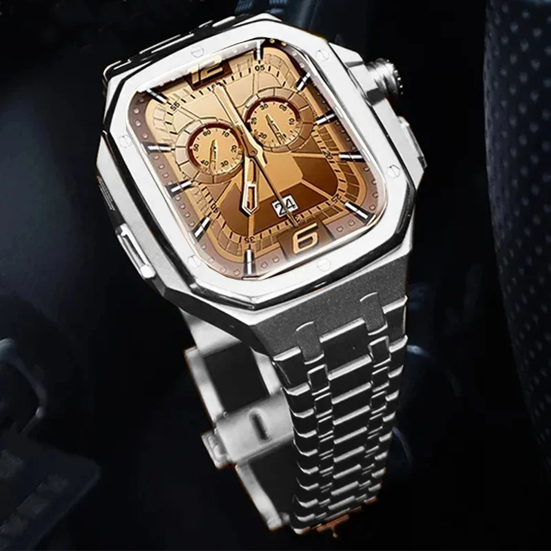 Luxury Watch Apple - طقم عصري فاخر من الفولاذ المقاوم