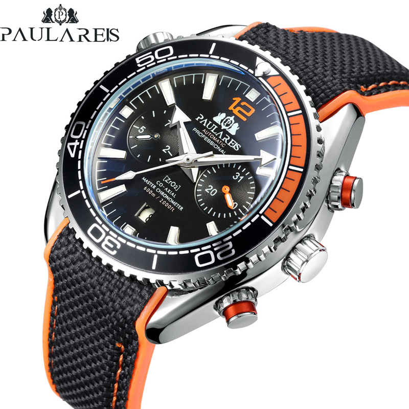 Luxury Watch Rubber Strap - ساعة PAULAREIS P الفاخرة للرجال أوتوماتيكية