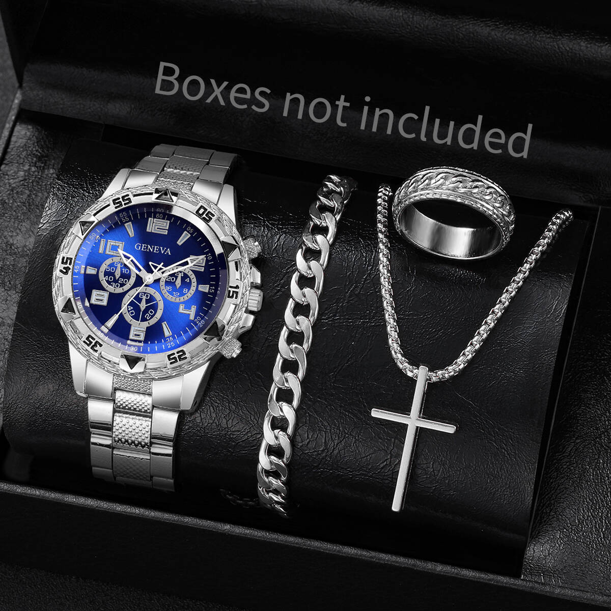 Luxury Watch Organizer For Men - 4 قطع/مجموعة ساعات رجالية أنيقة للأعمال،