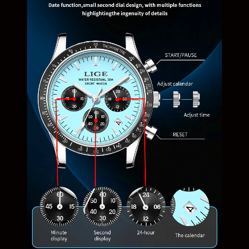 ساعة يد رجالية LIGE 2026، ساعا - مراجعة Luxury Watch Organizer For Men وسعره