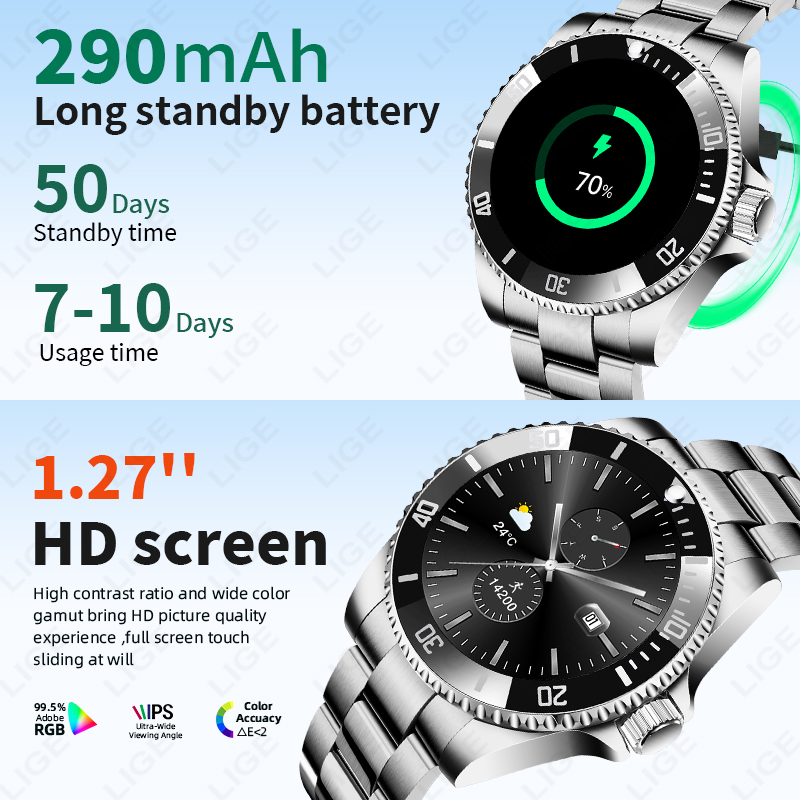 ساعة ذكية LIGE 2026 بشاشة HD م - مراجعة Luxury Watch Hd وسعره