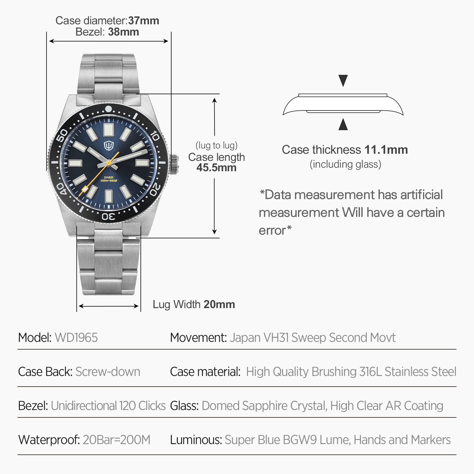 ساعة يد رجالية Watchdives WD19 - مراجعة Luxury Watch And Bracelet وسعره