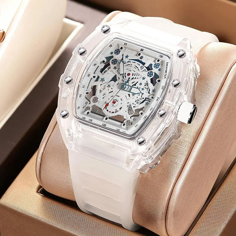 Tonneau موضة ساعة كوارتز رجالي - مراجعة Luxury Watch Rubber Strap وسعره