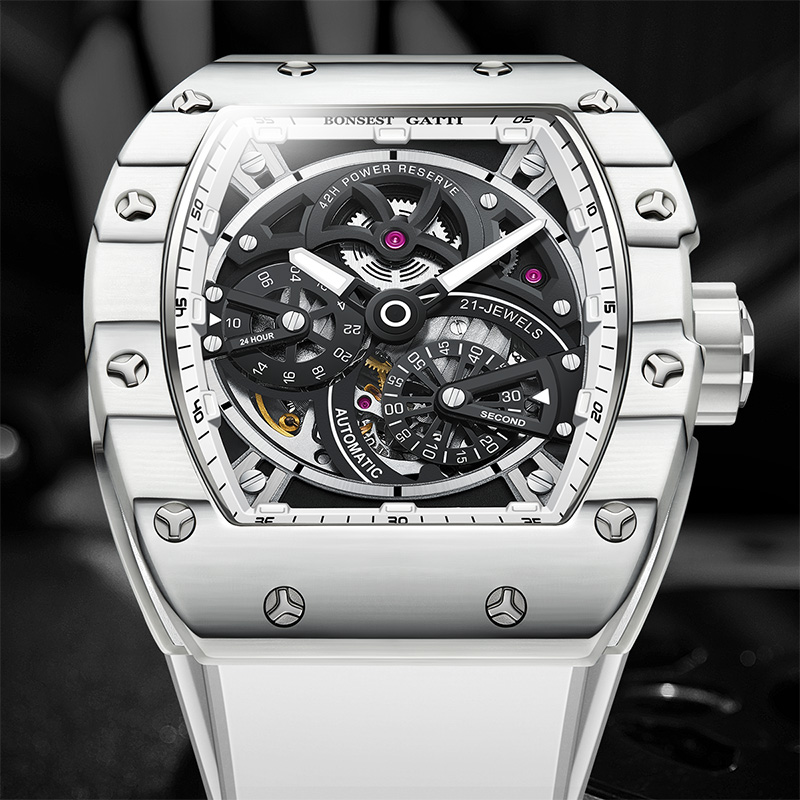 ساعة بونست جاتي الميكانيكية لل - مراجعة Luxury Watch Rubber Strap وسعره