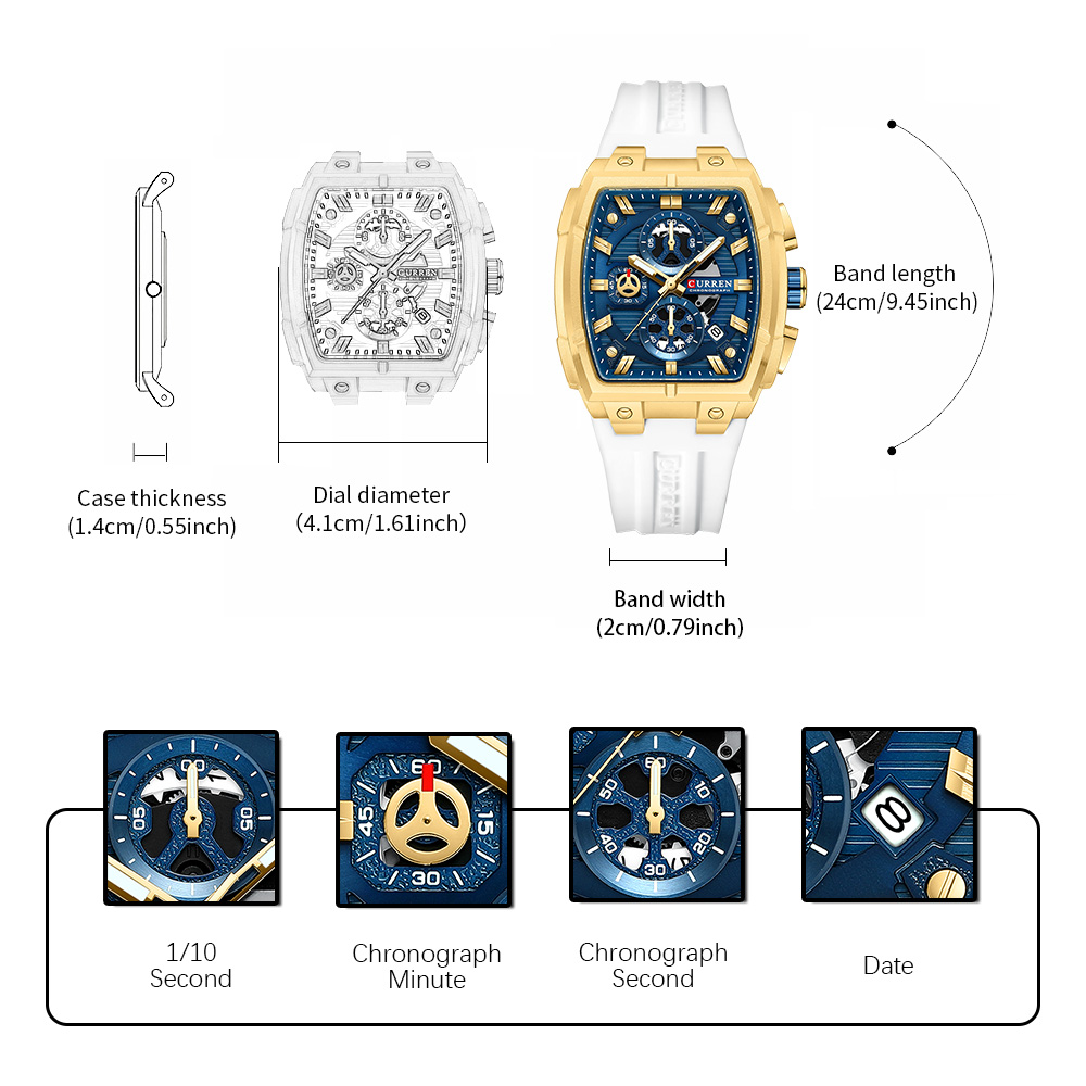 ساعة CURREN الفاخرة للرجال، سا - مراجعة Luxury Watch And Bracelet وسعره