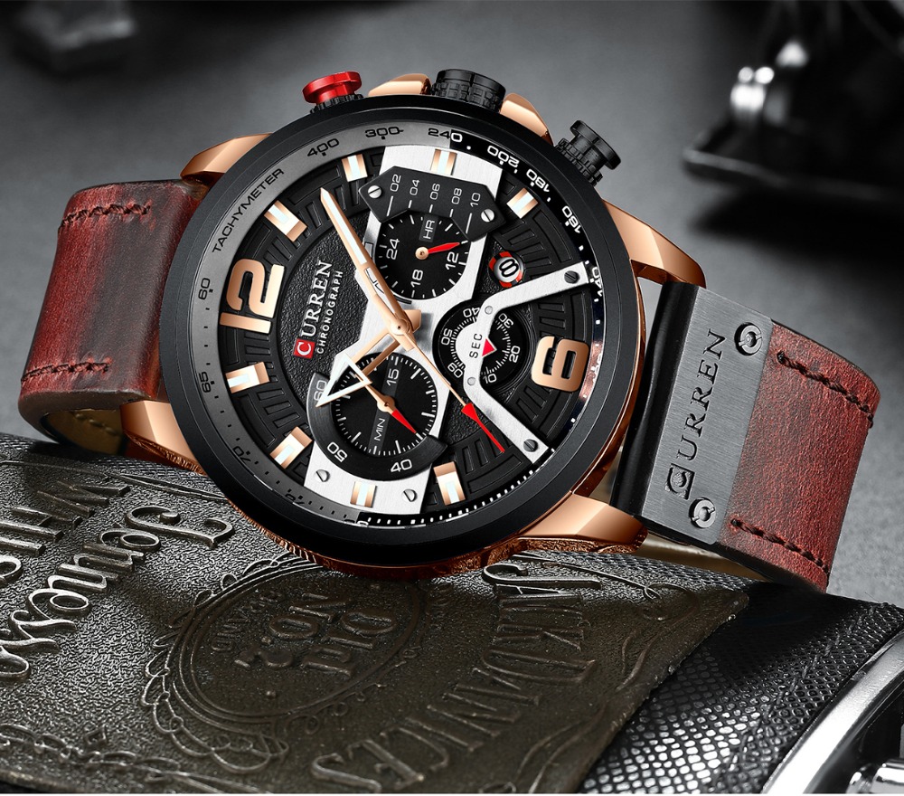 CURREN جديد الرجال عادية الريا - مراجعة Luxury Watch Apple وسعره