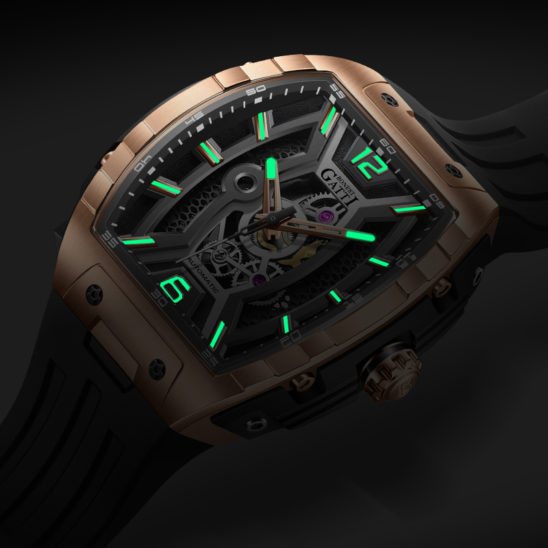ساعة رجالية فاخرة أوتوماتيكية  - مراجعة Luxury Watch Rubber Strap وسعره