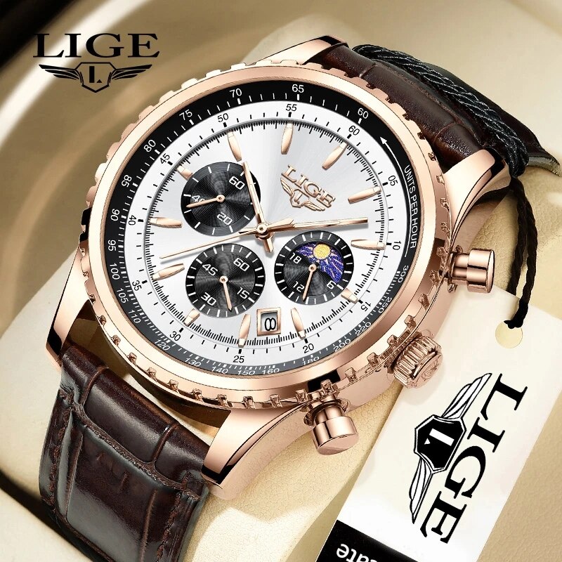 من LIGE جديد للرجال من أفضل ال - مراجعة Luxury Watch Organizer For Men وسعره