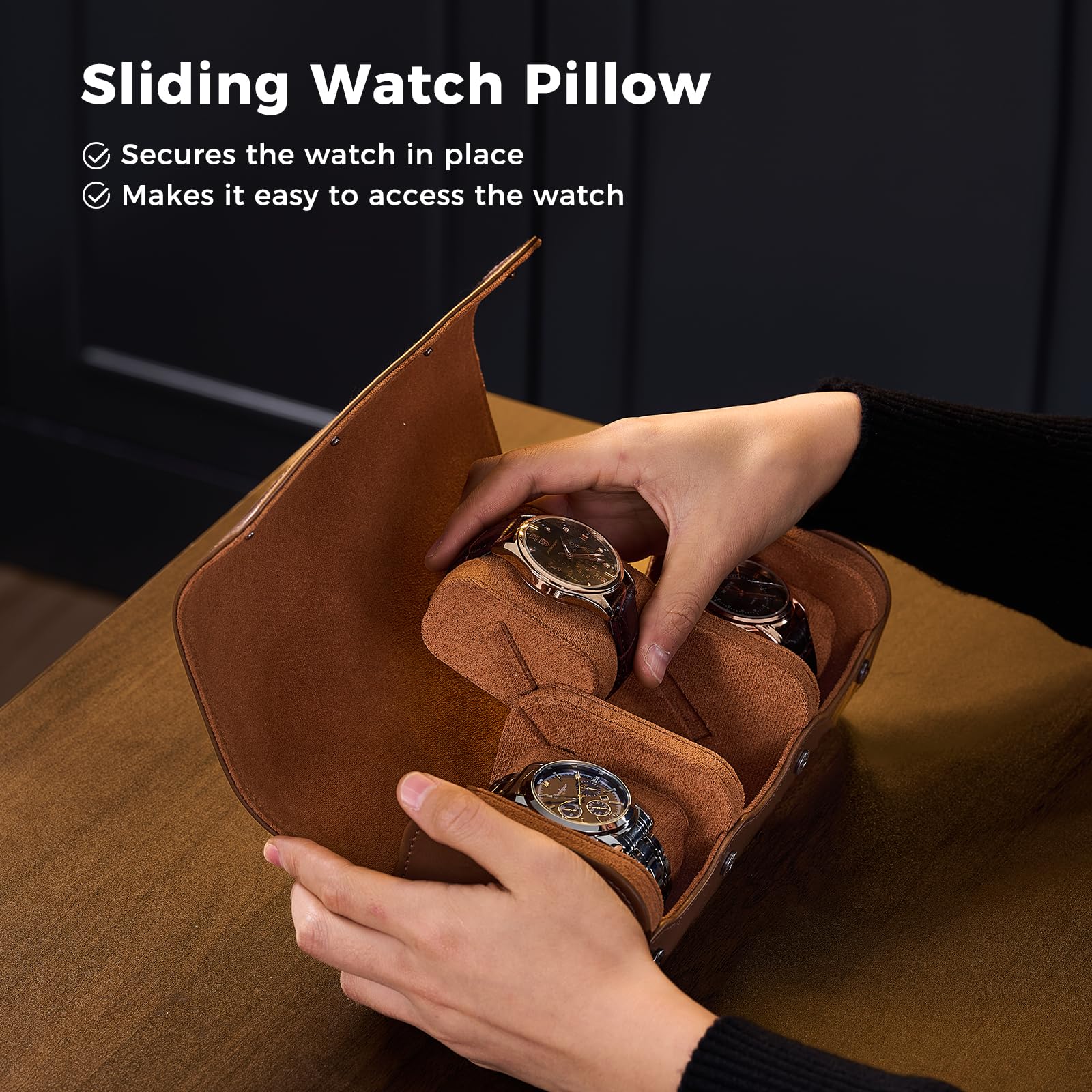 حافظة ساعات فاخرة من الجلد الص - مراجعة Luxury Watch Travel Case وسعره