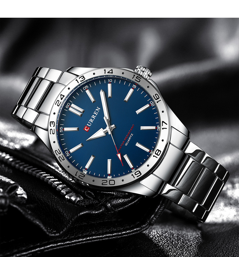 ساعة يد رجالية كوارتز فضية بيض - مراجعة Luxury Watch Apple وسعره