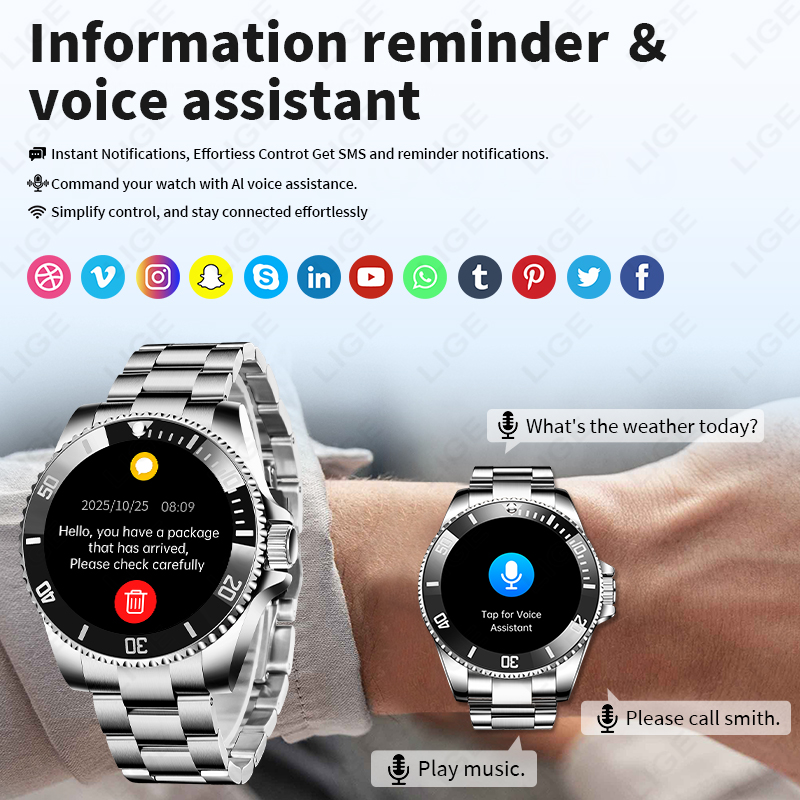 ساعة ذكية LIGE فاخرة من الفولا - مراجعة Luxury Watch Hd وسعره