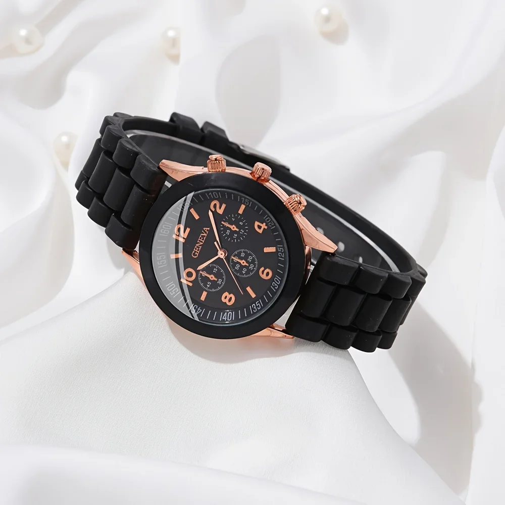 2 قطعة مجموعة ساعات نسائية فاخ - مراجعة Luxury Watch Rubber Strap وسعره