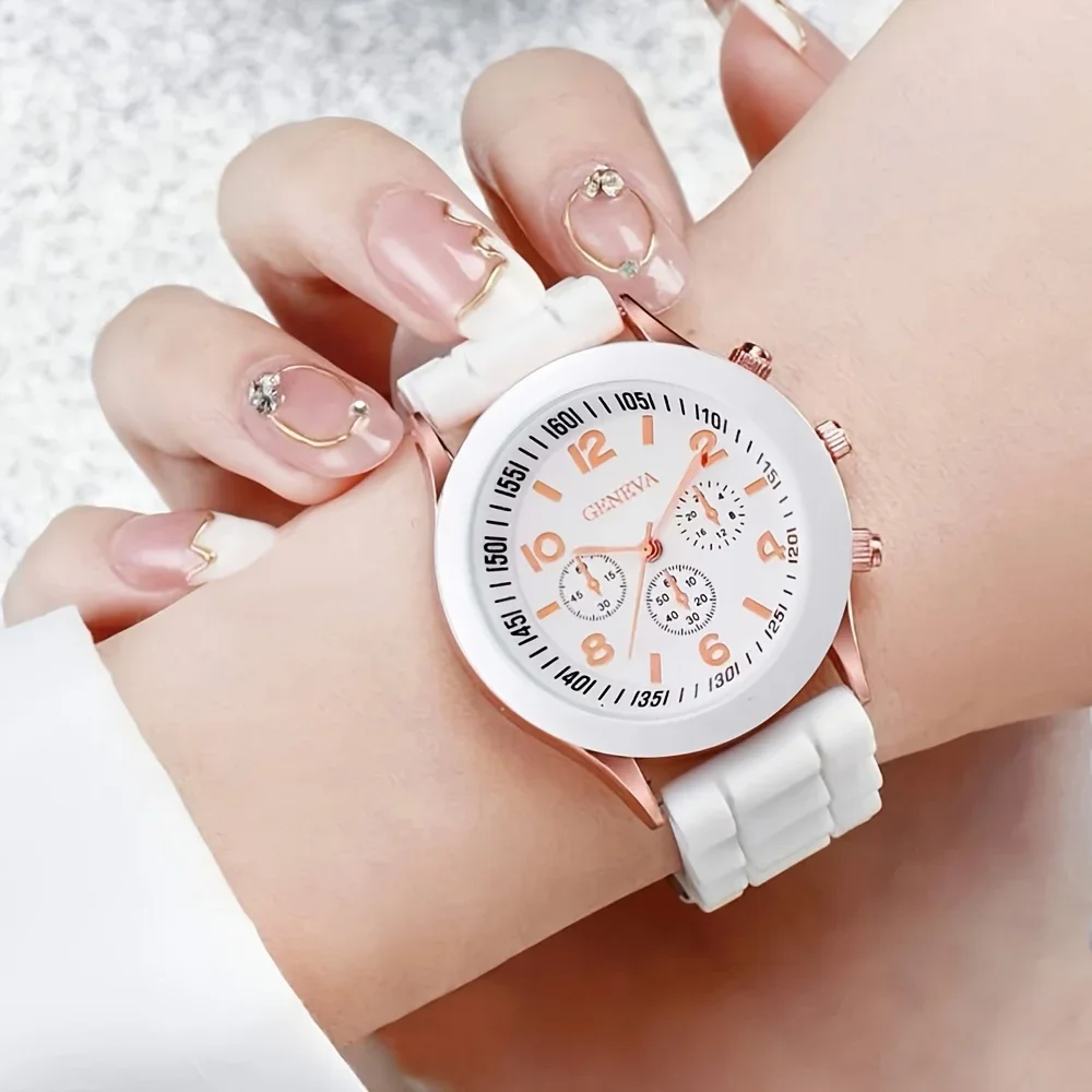 2 قطعة مجموعة ساعات نسائية فاخ - مراجعة Luxury Watch Rubber Strap وسعره