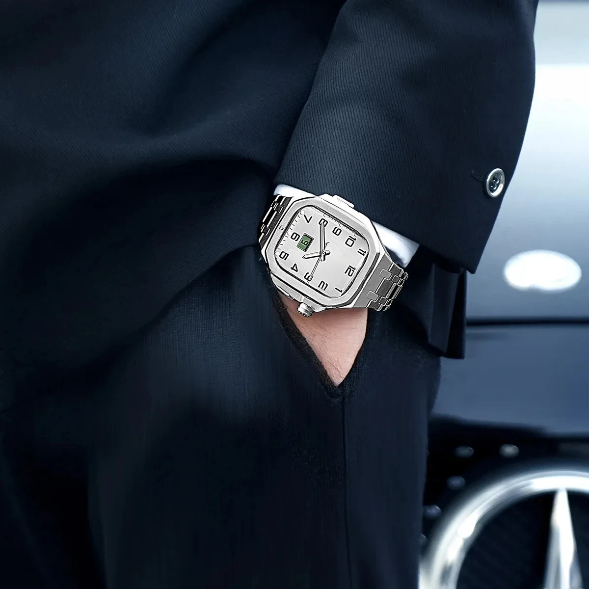 طقم عصري فاخر من الفولاذ المقا - مراجعة Luxury Watch Apple وسعره