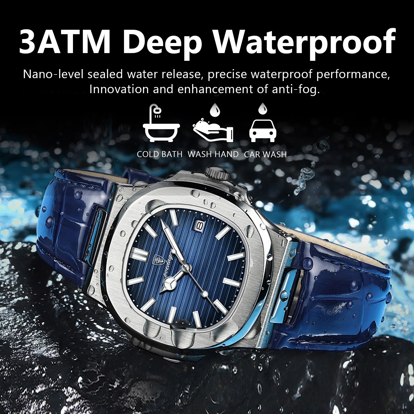 POEDAGAR أفضل ساعة رجالية مربع - مراجعة Luxury Watch Top 10 وسعره