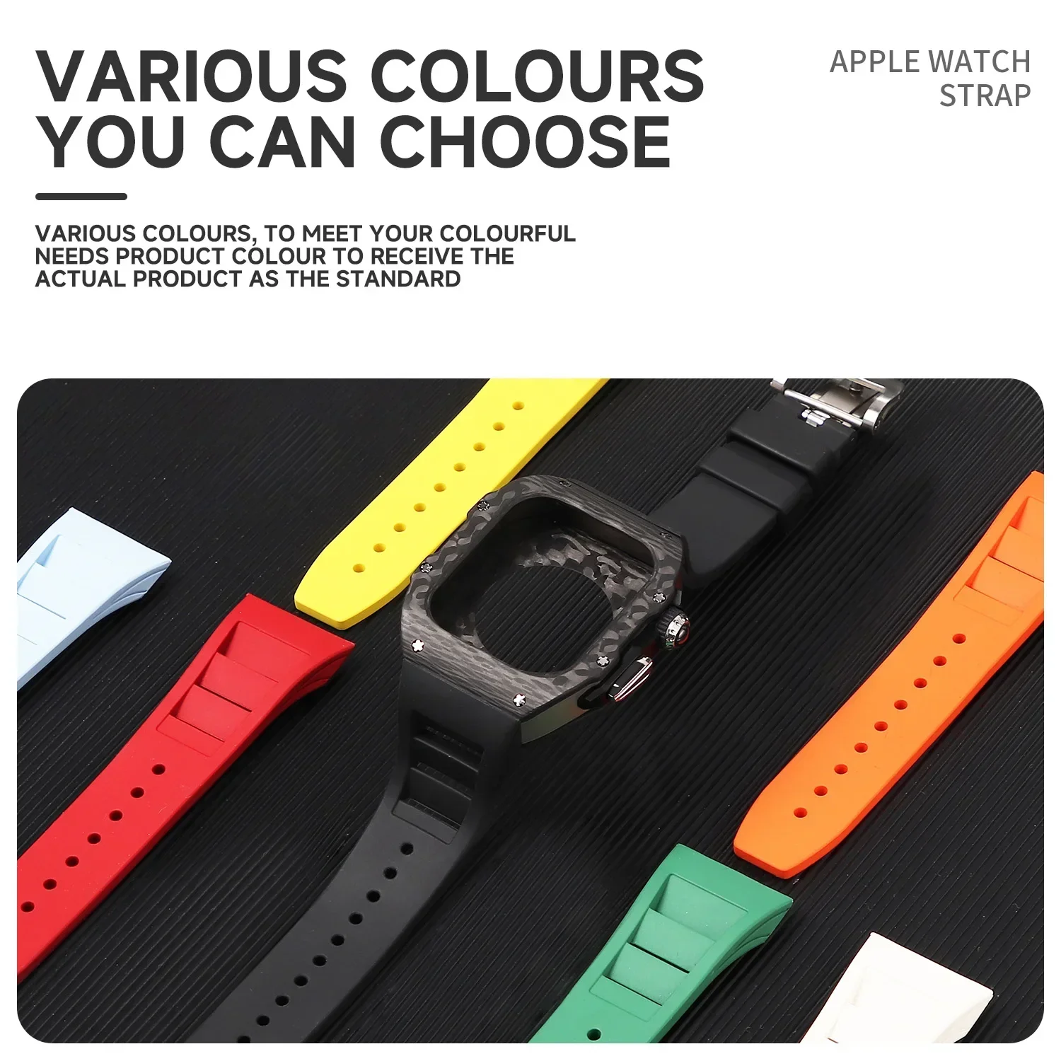 غطاء من ألياف الكربون لساعة أب - مراجعة Luxury Watch Rubber Strap وسعره