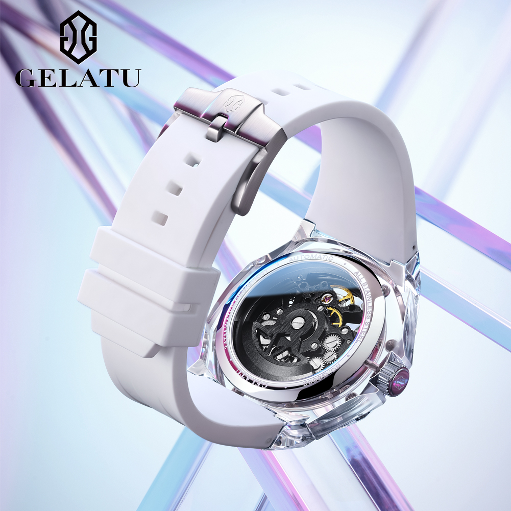 GELATU 8002 ساعة ميكانيكية أوت - مراجعة Luxury Watch Rubber Strap وسعره
