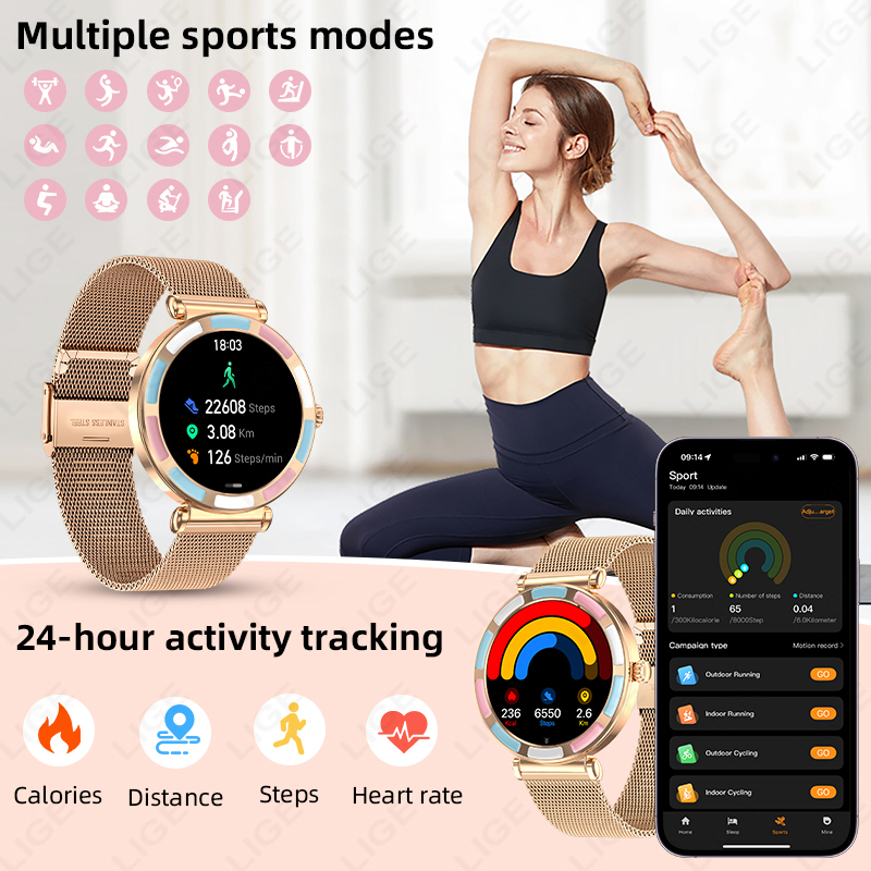 ساعة ذكية فاخرة LIGE 2026 لنظا - مراجعة Luxury Watch Hd وسعره